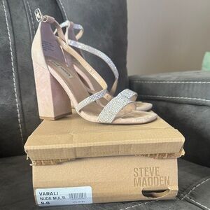 Steve Madden Blush and Silver Strappy Heels